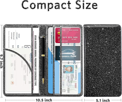 CoBak Car Registration and Insurance Holder - Vehicle Glove Box Car Organizer,Auto Truck Comparment Accessories Case with Magnetic Closure for Driver License,Cards