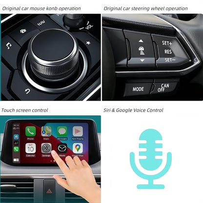 Carplay Retrofit Kit Compatible with Mazda 2/3/6/CX3/CX5/CX9/MX5 2014-2021, Wired Carplay Adaptor Fits for Carplay & Android Auto, TK78-66-9U0C Media Hub Connect System