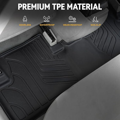 Floor Mats for Honda Civic Sedan 2012-2015, All Weather Floor Mats Trunk Cargo Liner and Door Sill Guards Accessories, Full Coverage Set (Not fit Coupe or Hybrid Models)