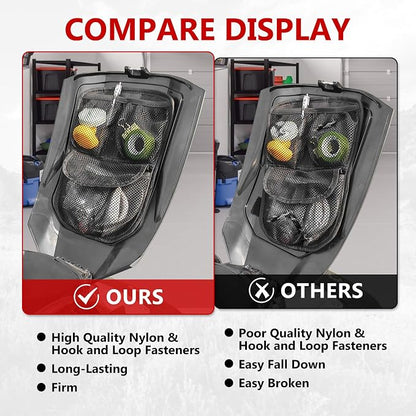 3 Mesh Pockets Front Trunk Lid Organizer Frunk Tool Storage Bag For Can Am Ryker 600 900 Sport Rally Edition 2019-2025 Accessories (Black Style)