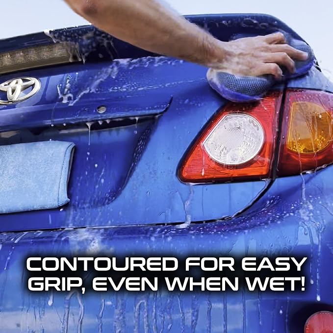 Formula 1 Super Car Wash Sponge Two-Sided Microfiber Sponge with Mesh Scrubber Side Intense Clean Durable & Effective Car Cleaning Supplies
