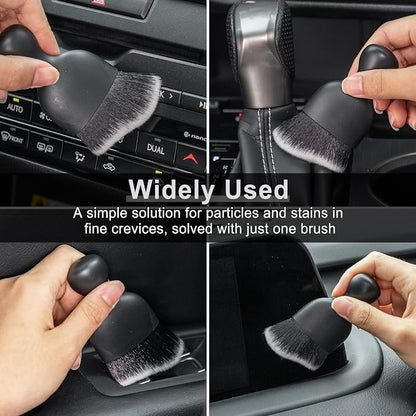 GaRhomxy Car Detailing Brushes, Car Interior Dust Sweeping Soft Brush, Soft Bristles Brush Cleaning Tool for Automotive Dashboard, Air Conditioner Vents, Computer, Scratch Free(Black with White)