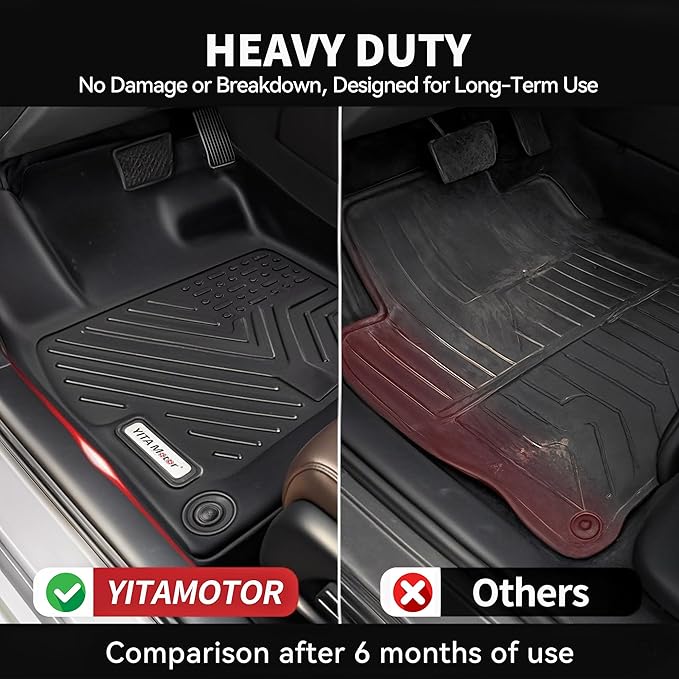 YITAMOTOR Floor Mats Fit for Honda Pilot 2022-2016,All-Weather Floor Liners Set Front 1st & 2nd 3rd Seat Floor Liner Set Black, 8 Passenger Model