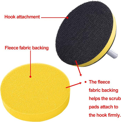 SIQUK 9 Pieces 3 Inch Buffing Pads Kit Foam Buffer Polisher Pads 3 Inch Hook and Loop Polishing Pads Buffer Attachment for Drill