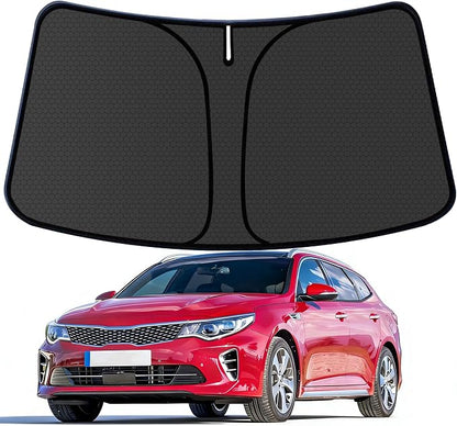 Optima Customized Windshield Sun Shade for 2016-2019 2020 Optima Front Window Sunshade Visor Protector Foldable Blocks UV Rays Keep Car Cooler Accessories