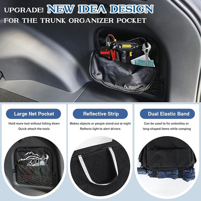 Trunk Organizer Multifunction Backpack, Upgrade Design Trunk Cubby Storage bag, Cargo Side Pocket Backseat Organizer For Toyota RAV4 accessories 2019-2025, Shopping, Camping Black, 1 pc