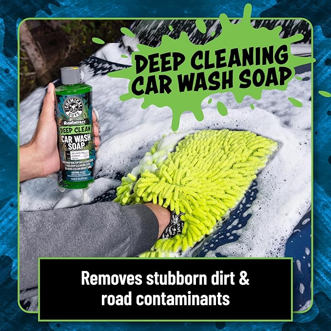 Chemical Guys High Impact Car Wash Soap, Deep Cleaning Vehicle Shampoo With Thick High Lubricity Suds, For Paint, Clear Coat, Wheels, and Exterior Surfaces - 16 Fl Oz