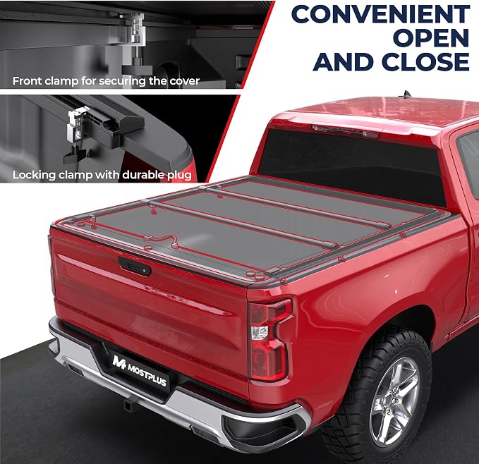 MOSTPLUS Roll-Up Soft Vinyl Truck Bed Tonneau Cover Compatible with 2004-2006 Chevrolet Chevy Silverado/GMC Sierra 1500 2500 3500 Fleetside 5.8 FT Bed 69 inch Fleetside