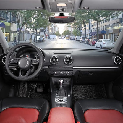 SEG Direct Black Car Steering Wheel Cover Small Size 14-14.25 inch (35.5-36 cm), for Prius Civic Model 3 Model Y Camaro, Breathable Microfiber Leather