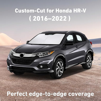 EcoNour Windshield Sunshade Compatible for Honda HRV 2016-2020 2021 2022, Sun Visor for Front Windshield & Window Sun Shade Cover, UV Heat Blocker & Protector, Car Accessories