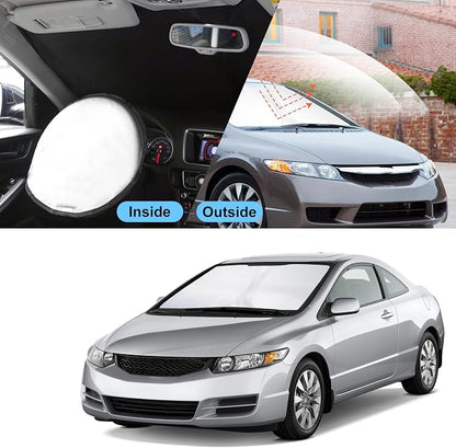 TINGLU Sun Shade for Honda Civic 2006-2011 Accessories Windshield Sun Shade Window Shade UV Rays Protection Sun Visor Cover with Steering Wheel Sunshade Storage Bag