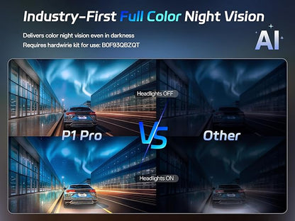 Pelsee P1 Pro 4K Dash Cam Front and Rear, STARVIS 2 Sensor, 64GB Card, Dual Dash Camera for Cars with Full-Color Night Vision, HDR WDR, ADAS, GPS, WiFi & Voice Control, 24H Parking Mode, 3.39" Screen