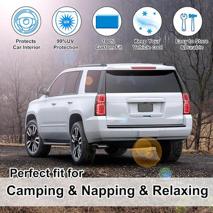 TINGLU Window Shades for Chevrolet Chevy Suburban 2015-2020 7PCS Accessories Car Side Full Windows Windshield Sun Shade Sun UV Rays & Privacy Protection for Camping Napping Relaxing