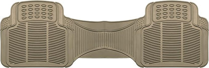 FH Group Car Floor Mats - Heavy-Duty Rubber Floor Mats for Cars, Universal Fit Rear Set, Trimmable Automotive Floor Mats, ClimaProof Floor Mats For Most Sedan, SUV, Truck Floor Mats Beige