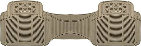 FH Group Car Floor Mats - Heavy-Duty Rubber Floor Mats for Cars, Universal Fit Rear Set, Trimmable Automotive Floor Mats, ClimaProof Floor Mats For Most Sedan, SUV, Truck Floor Mats Beige
