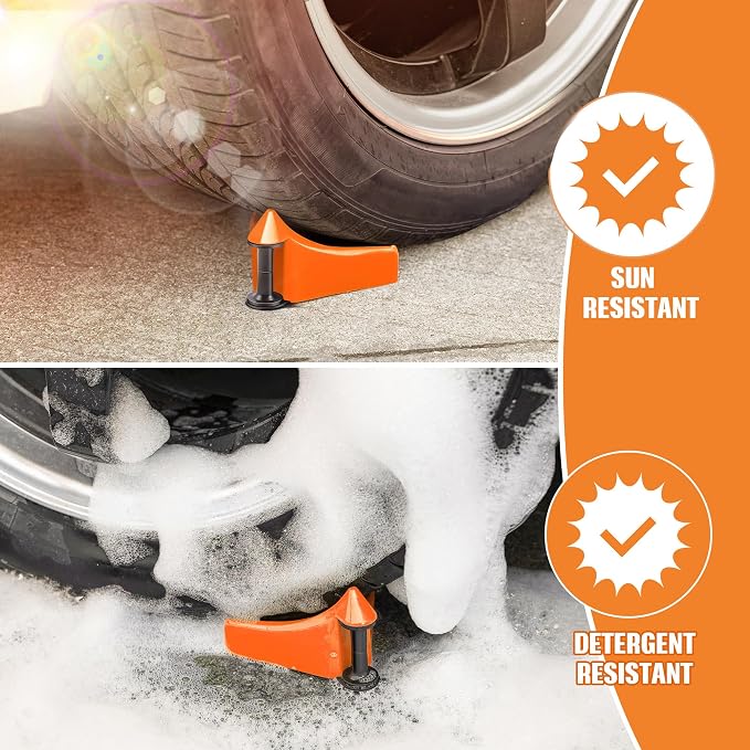 Dreyoo 4 Pcs Car Hose Guide, Tire Hose Roller for Car Washing, Detailing Tire Hoses Guide Preventing Pressure Washer Hoses Stuck Under The Wheels, Plastic Wash Tool to Avoid Snagging(Orange)