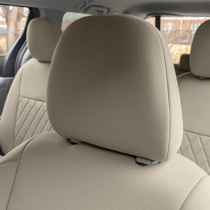 FH Group Custom Fit Car Seat Covers Specifically Made for 2011-2020 Toyota Sienna 7 Seater with Ultraflex Neoprene Water Resistant Automotive Seat Covers - Full Set Solid Beige