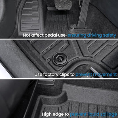 Floor Mats Set for Toyota RAV4 2019-2025 (Both for Gas & Hybrid), Extra Door Sill Guards, All Weather TPE Cargo Mat Backrest Mat Cargo Liner Car Accessories