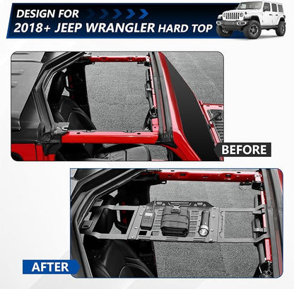 sukemichi Hard Top Roof Rack Molle Panel for Jeep Wrangler JL JLU & Gladiator JT 2018-2026 Accessories, Storage Organizer Cargo Rack, Mounting Mobile Radio Tactical Pouch Flashlight Tool Bag, Steel