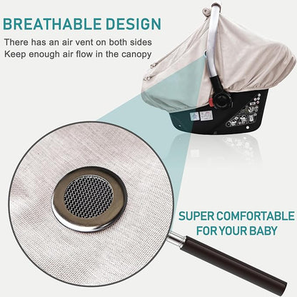 Waterproof Baby Car Seat Cover，YVMVDV Patented Cold Weather Carseat Cover for Babies,Infant Car Seat Cover Canopy for Boy Girls, Keeps Babies Warm and Cozy (Beige)