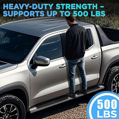 PZ 6.5" Running Boards Anti-Slip Side Steps Stainless Steel Compatible with 2015-2024 Ford F-150,2017-2024 F-250 F-350 F-450 F-550 Super Cab,500LBS No Drill Truck Running Boards Direct Fit Nerf Bar