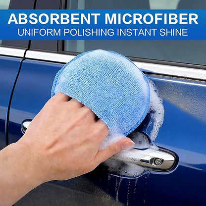 6 Pack Microfiber Wax Applicator Pads, Car Wax Applicator with Finger Pocket, Detail & Polishing Foam Pad for Car Cleaning and Best Polishing (5 inch)