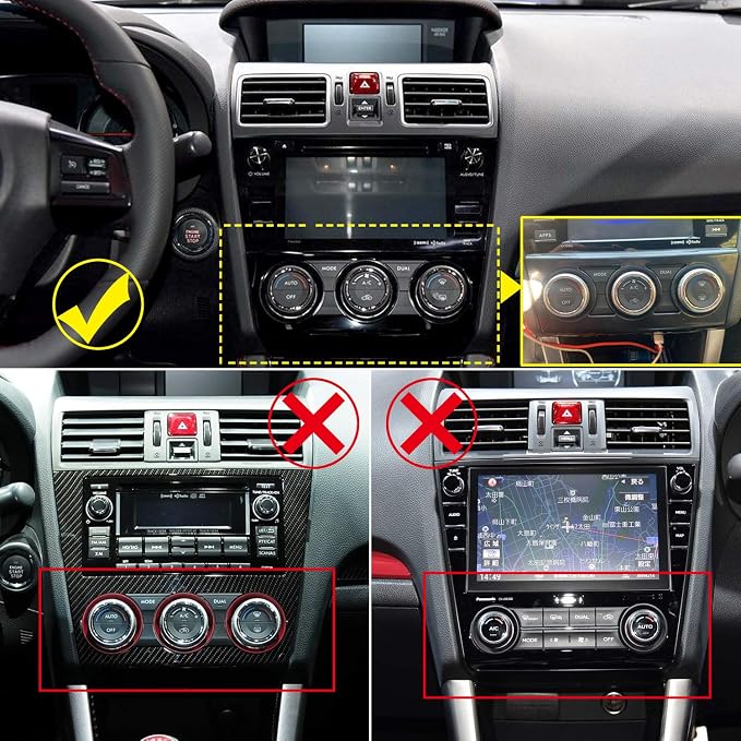 HIGH FLYING for Subaru WRX STI 2016-2021, XV Crosstrel 13-17 Carbon Grain Car Interior Accessories Dashboard Console A/C Control Switch Panel Cover Trim ABS 1pc (Not Fit 2015 Model, Only fit STI)
