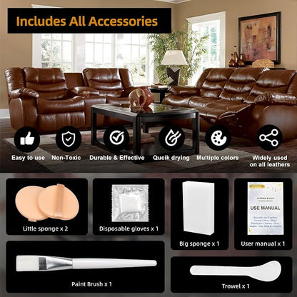 Leather Recoloring Balm, Leather Color Restorer, Leather Restorer for Couches, Leather Scratch Remover, Leather Scratch Repair, Leather Repair Kit for Furniture, Leather Dye (Gray)