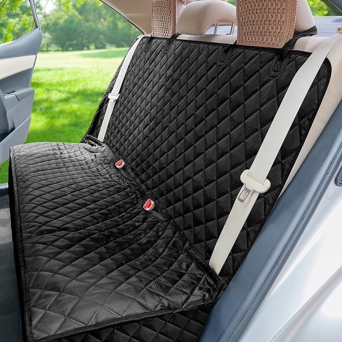 PETICON Waterproof Scratchproof Pet Bench Seat Covers for Cars, SUVs, Nonslip Durable Back Seat Cover for Dogs, 600D Oxford Fabric, Machine Washable
