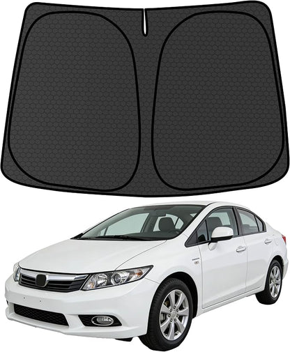 Civic Customized Windshield Sun Shade for 2012 2013 2014 2015 Civic Front Window Sunshade Visor Protector Foldable Blocks UV Rays Keep Car Cooler Accessories