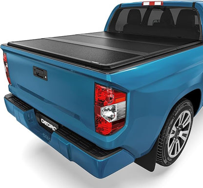 OEDRO FRP Hard Tri-fold Tonneau Cover Fold Truck Bed Covers Fits for Toyota Tundra 2022 2023 2024 2025 2026(Excl. Trail) with 5.5 Feet Bed with Deck Rail System