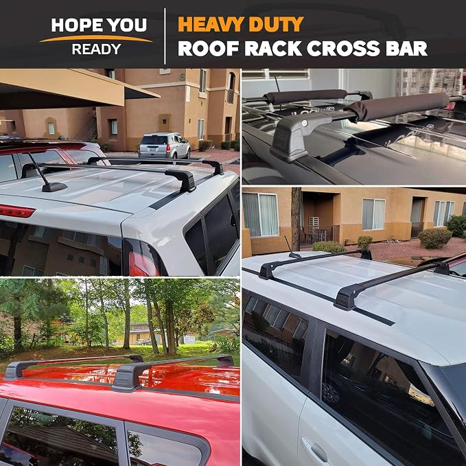 Roof Rack Cross Bar Compatible with Kia Soul 2014 2015 2016 2017 2018 2019 Roof Rack Cross Bars Aluminum Adjustable Roof Rack Rail