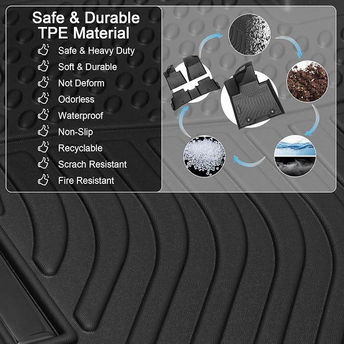Floor Mats for Kia Sportage 2017-2022 (Gas ONLY), TPE Waterproof Non-Slip All Weather Protection Custom (Floor Mats & Cargo Liner)