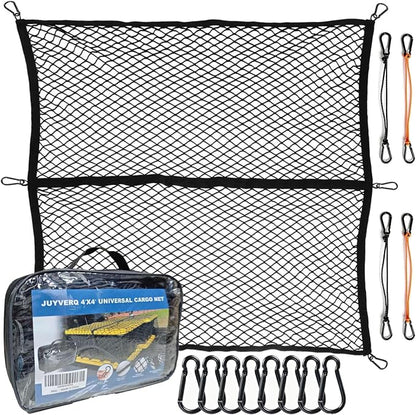 Cargo Net for Pickup Truck Bed, Highly Elastic Truck Bed Cargo Net, 4' X 4' Stretchable to 8' X 8', Cargo Mesh Organizer, for Daily Light Loads of Trucks