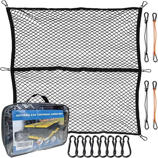 Cargo Net for Pickup Truck Bed, Highly Elastic Truck Bed Cargo Net, 4' X 4' Stretchable to 8' X 8', Cargo Mesh Organizer, for Daily Light Loads of Trucks