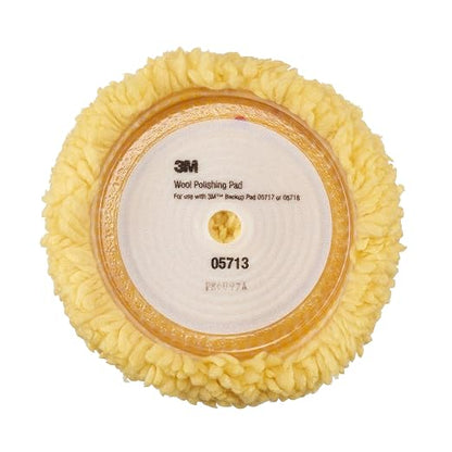 3M Wool Polishing Pad (05713) for Boats, Cars, Trucks and RVs – Single-Sided – 9 Inches, Yellow (Pack of 6)