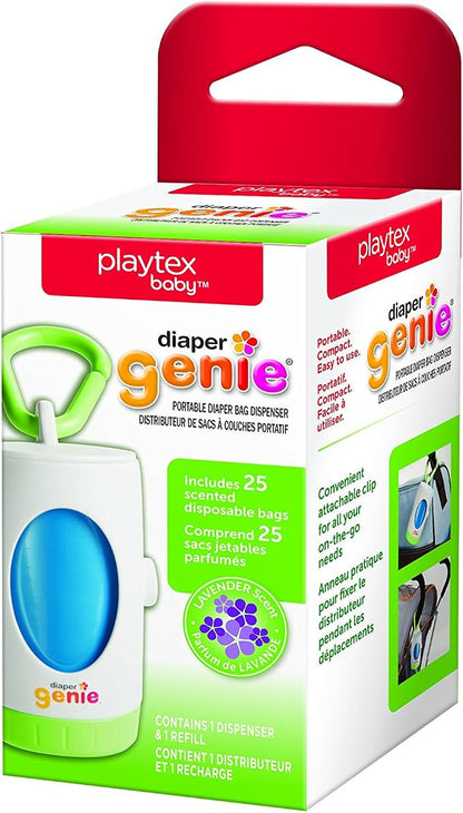 Diaper Genie On-The-Go Dispenser, Portable Diaper Bag Dispenser, Lavender Scent