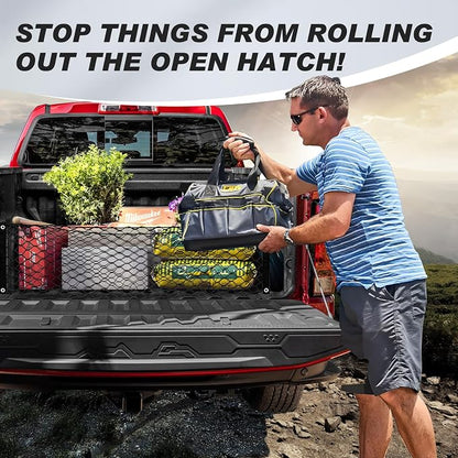 Karltys Truck Bed Cargo Net for 2023-2025 2026 Chevy Colorado and GMC Canyon Accessories, Envelope Style Pickup Cargo Net Chevrolet Colorado Trunk Net Organizer with Hooks