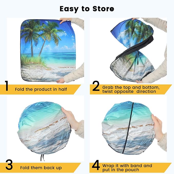 Windshield Sun Shade, Car Sun Shade Windshield, Reflector Sunshade Offers Ultimate Protection for Car Interior, Reflective Polyester Blocks Heat for Cars,Trucks,SUVs (57 x 31.5 in)