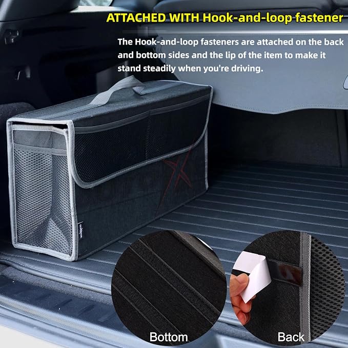 Car Trunk Organizer,Soft Felt Car Bag Organizer 20x6.11x10 inch Folding,for Honda CRV Civic Accord Ford Focus Fusion Toyota RAV4 Jeep SUV/Truck/Sedan/Van