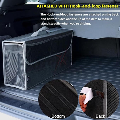 Car Trunk Organizer,Soft Felt Car Bag Organizer 20x6.11x10 inch Folding,for Honda CRV Civic Accord Ford Focus Fusion Toyota RAV4 Jeep SUV/Truck/Sedan/Van