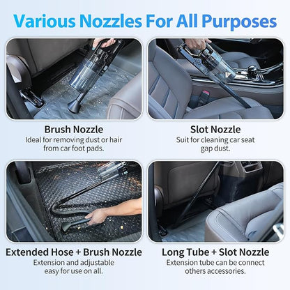 Car Cleaning Kit, Car Detailing Kit with Car Vacuum 8000PA High Suction, Car Interior Cleaning Supplies with Detailing Brushes, Windshield Cleaner Tool, Car Accessories for Men & Women