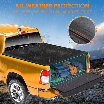 Nilight Soft Roll Up Truck Bed Cover Compatible with Ford F150 2004 2005 2006 2007 2008 2009 2010 2011 2012 2013 2014 5.5ft