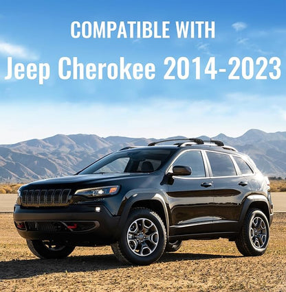 Lockable Roof Rack Cross Bars Compatible with Jeep Cherokee 2014-2023, Aluminum Car Cross Bar for Rooftop Cargo Carrier Bag Basket Luggage Kayak Canoe Bike Snowboard Skiboard (Not for JGC)