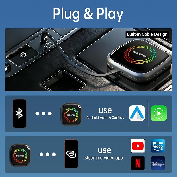 Magic Box 3.0 Max 2026 Upgrade - 32G Car Streaming Device with Netflix, YouTube, Prime Video, Wireless Apple CarPlay & Android Auto Adapter, Support HDMI Output & USB Drive, for OEM Wired CarPlay Cars