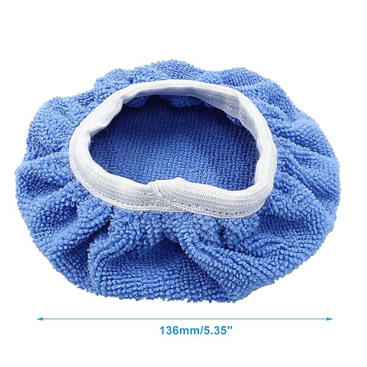 Bonsicoky 6 PCS Car Polishing Bonnet Buffing Pads - Soft Microfiber Buffing Pads Cover for 5" - 6" Car Polisher - Sky Blue