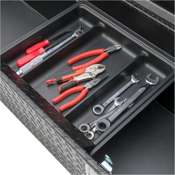 UWS EC10473 69-Inch Matte Black Heavy-Wall Aluminum Truck Tool Box with Low Profile, RigidCore Lid
