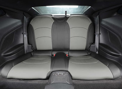Seat Covers Custom Fit for Chevrolet Camaro 2016-2024 6th Gen Camaro LT ZL LS RS SS Convertible Model Faux Leather Vehicle Protect Cushion(Black Gray)