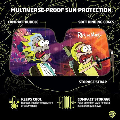 Rick and Morty Car Windshield Sun Shade Accordion Style Sunshade for Car Window Cartoon Car Sun Shade Rick and Morty Car Accessories