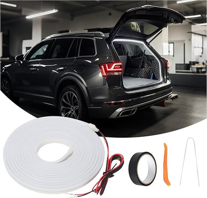 157.48" SUV Trunk LED Light Strip, 6000K Bright Cargo Area Lighting for Trunk Organizer/Mat Setup, Waterproof Interior Tailgate Lamp for SUV/MPV(White)